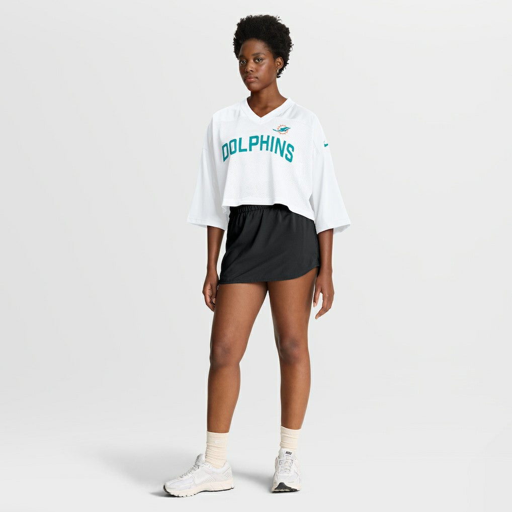 Miami Dolphins Women's Primetime Cropped Mesh Dri-FIT Fashion Jersey White - Nike