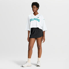 Miami Dolphins Women's Primetime Cropped Mesh Dri-FIT Fashion Jersey White - Nike