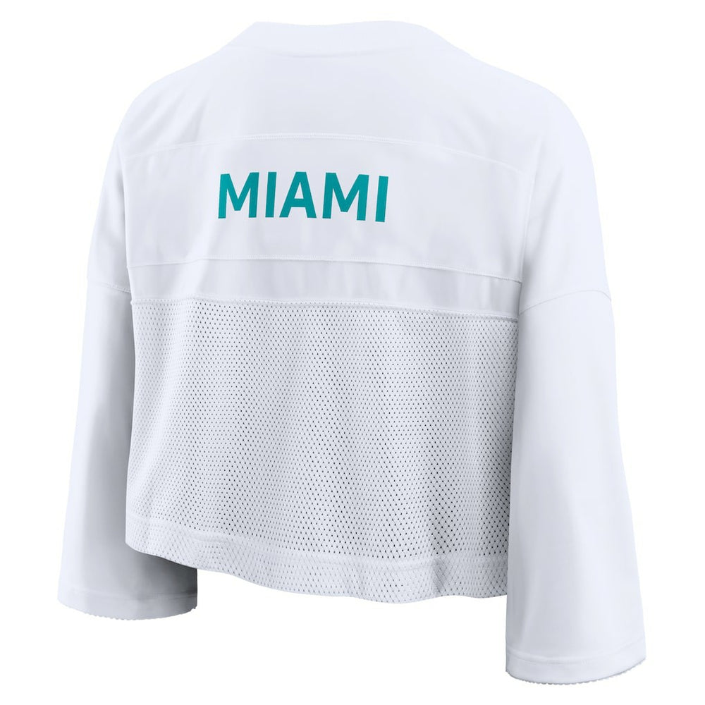 Miami Dolphins Women's Primetime Cropped Mesh Dri-FIT Fashion Jersey White - Nike