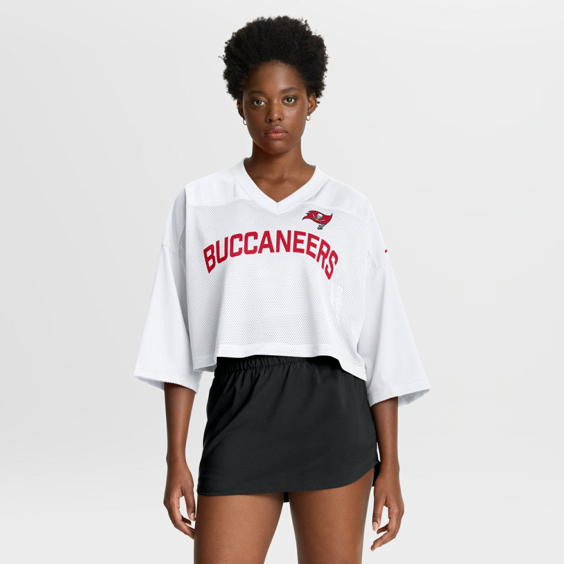 Tampa Bay Buccaneers Women's Primetime Cropped Mesh Dri-FIT Fashion Jersey White - Nike