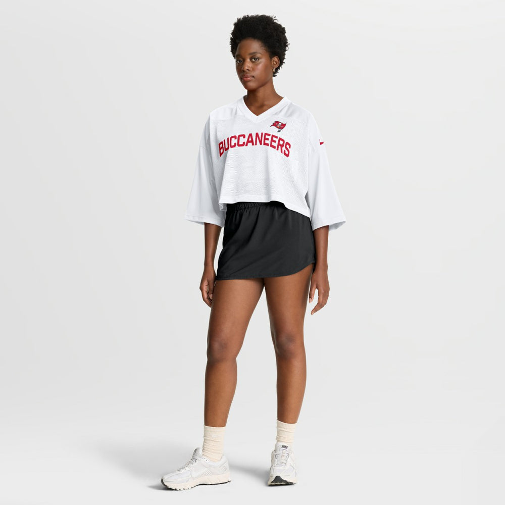 Tampa Bay Buccaneers Women's Primetime Cropped Mesh Dri-FIT Fashion Jersey White - Nike