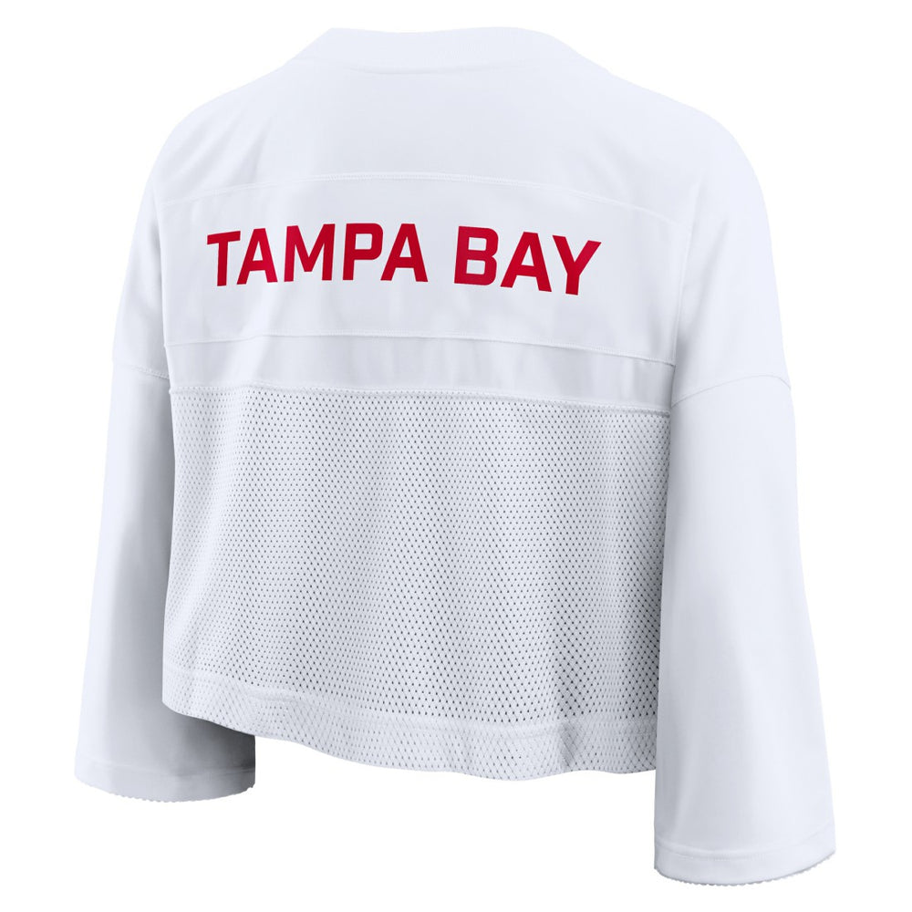 Tampa Bay Buccaneers Women's Primetime Cropped Mesh Dri-FIT Fashion Jersey White - Nike