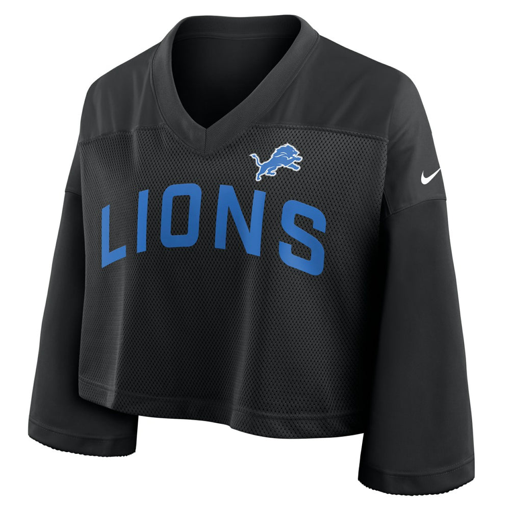 Detroit Lions Women's Primetime Cropped Mesh Dri-FIT Fashion Jersey Black - Nike