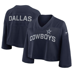 Dallas Cowboys Women's Primetime Cropped Mesh Dri-FIT Fashion Jersey Navy - Nike