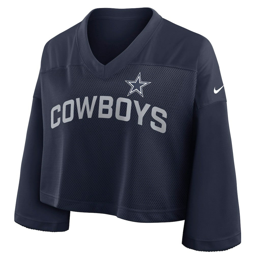 Dallas Cowboys Women's Primetime Cropped Mesh Dri-FIT Fashion Jersey Navy - Nike