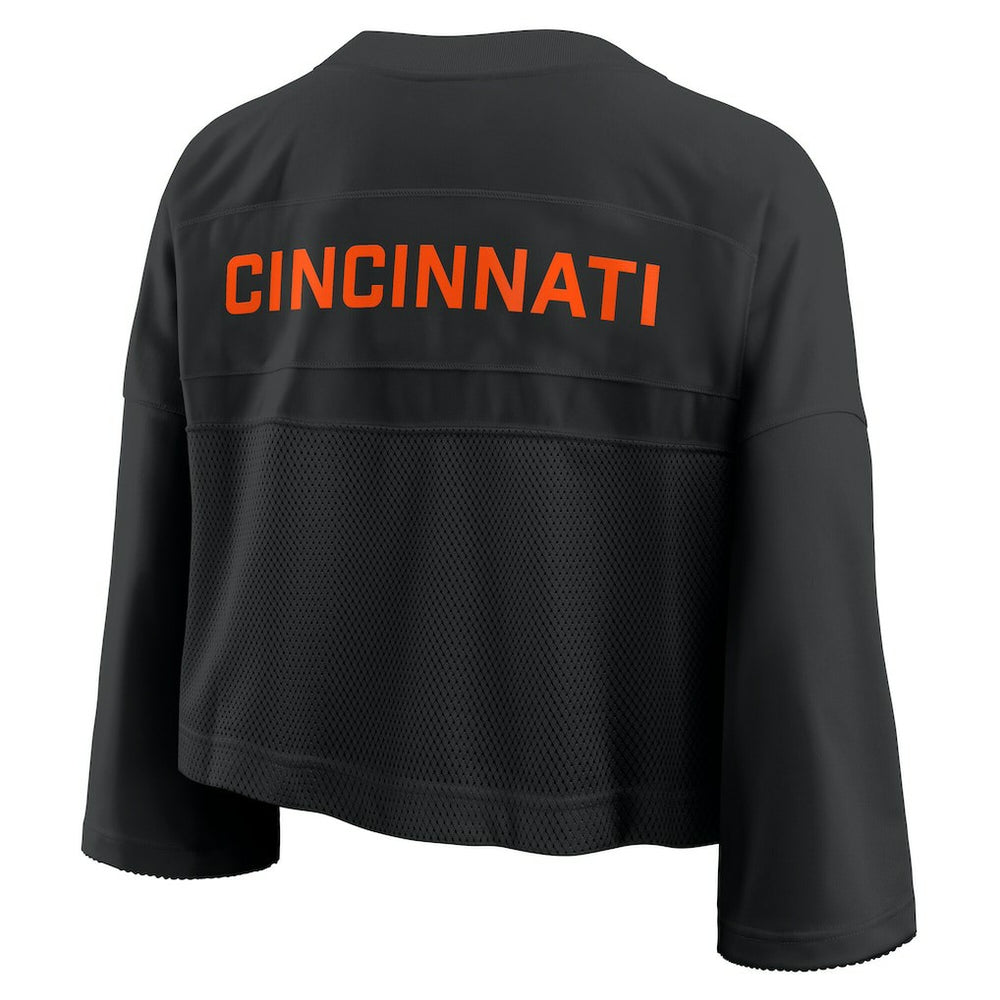 Cincinnati Bengals Women's Primetime Cropped Mesh Dri-FIT Fashion Jersey Black - Nike