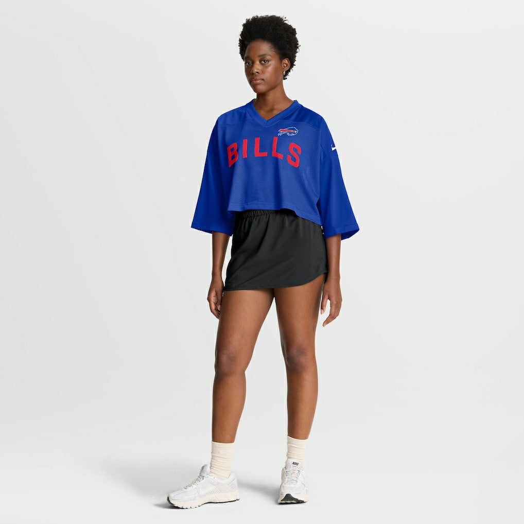 Buffalo Bills Women's Primetime Cropped Mesh Dri-FIT Fashion Jersey Royal - Nike