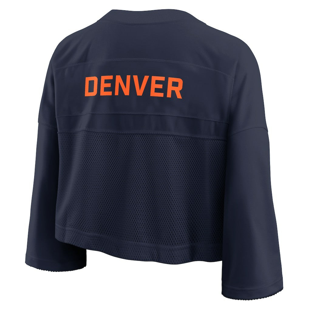 Denver Broncos Women's Primetime Cropped Mesh Dri-FIT Fashion Jersey Navy - Nike