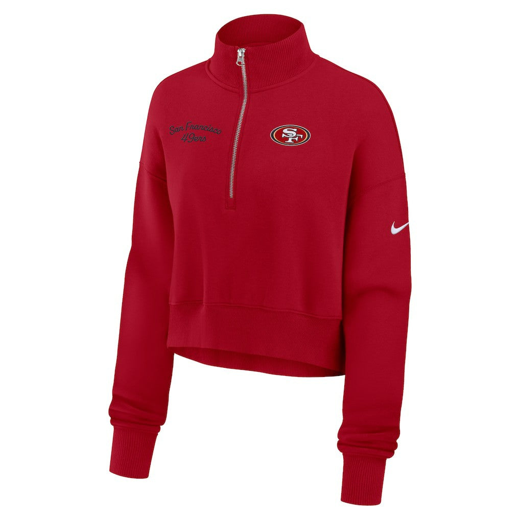 San Francisco 49ers Women's Primetime Phoenix Half-Zip Sweatshirt Scarlet - Nike