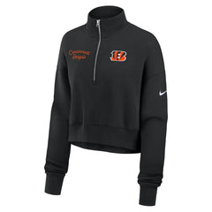 Cincinnati Bengals Women's Primetime Phoenix Half-Zip Sweatshirt Black - Nike