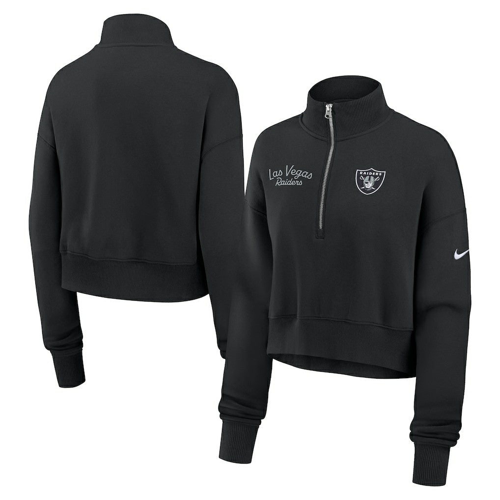 Las Vegas Raiders Women's Primetime Phoenix Half-Zip Sweatshirt Black - Nike