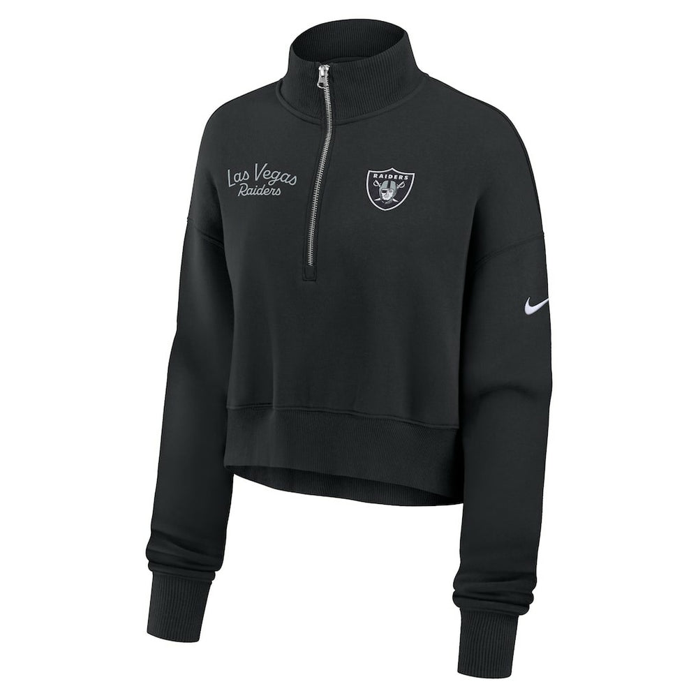Las Vegas Raiders Women's Primetime Phoenix Half-Zip Sweatshirt Black - Nike
