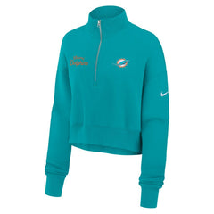 Miami Dolphins Women's Primetime Phoenix Half-Zip Sweatshirt Aqua - Nike