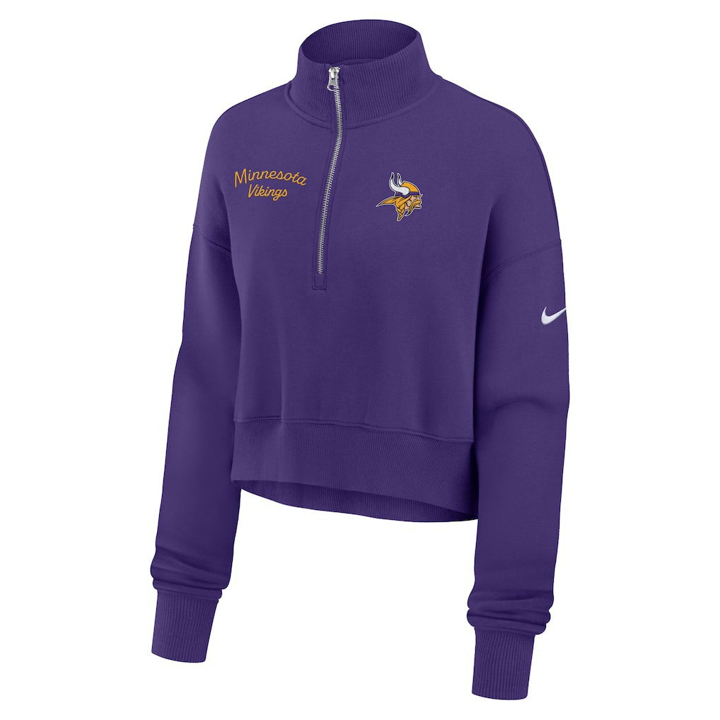 Minnesota Vikings Women's Primetime Phoenix Half-Zip Sweatshirt Purple - Nike
