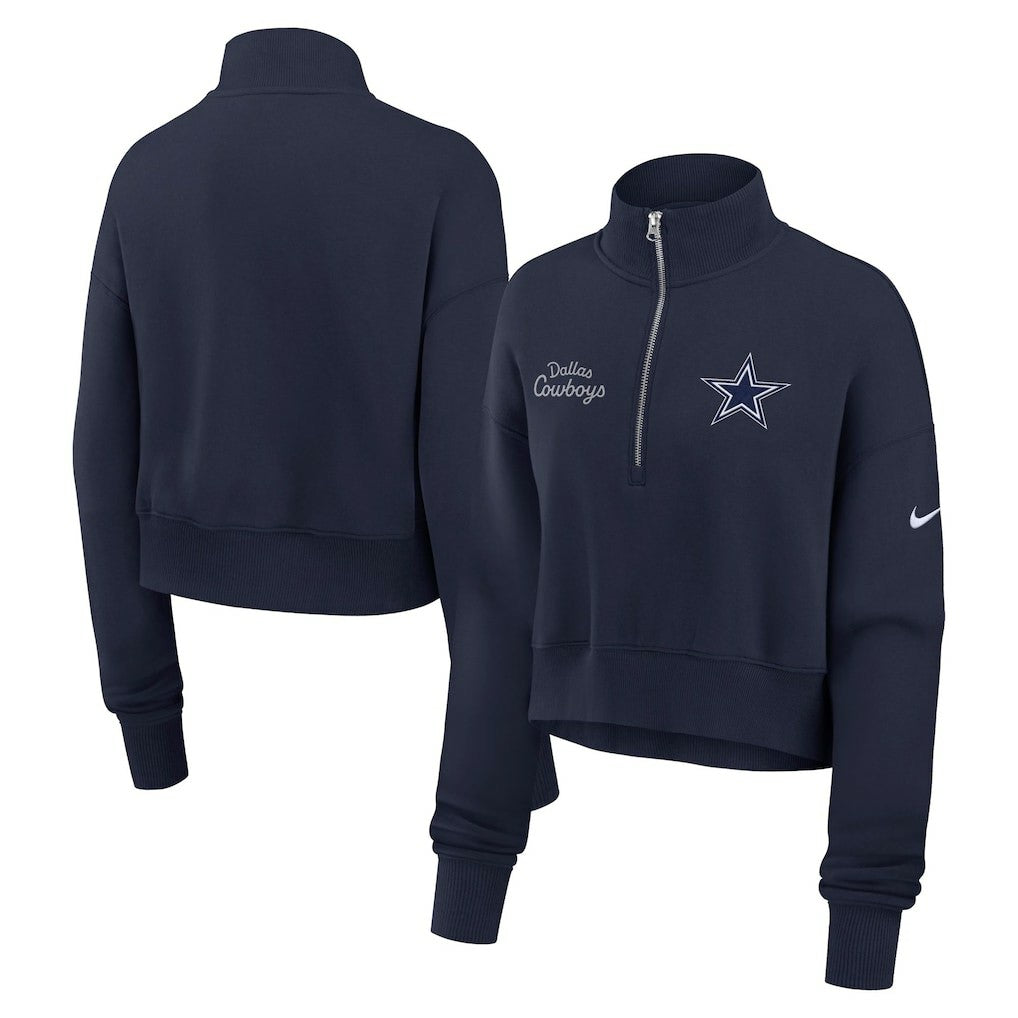 Dallas Cowboys Women's Primetime Phoenix Half-Zip Sweatshirt Navy - Nike