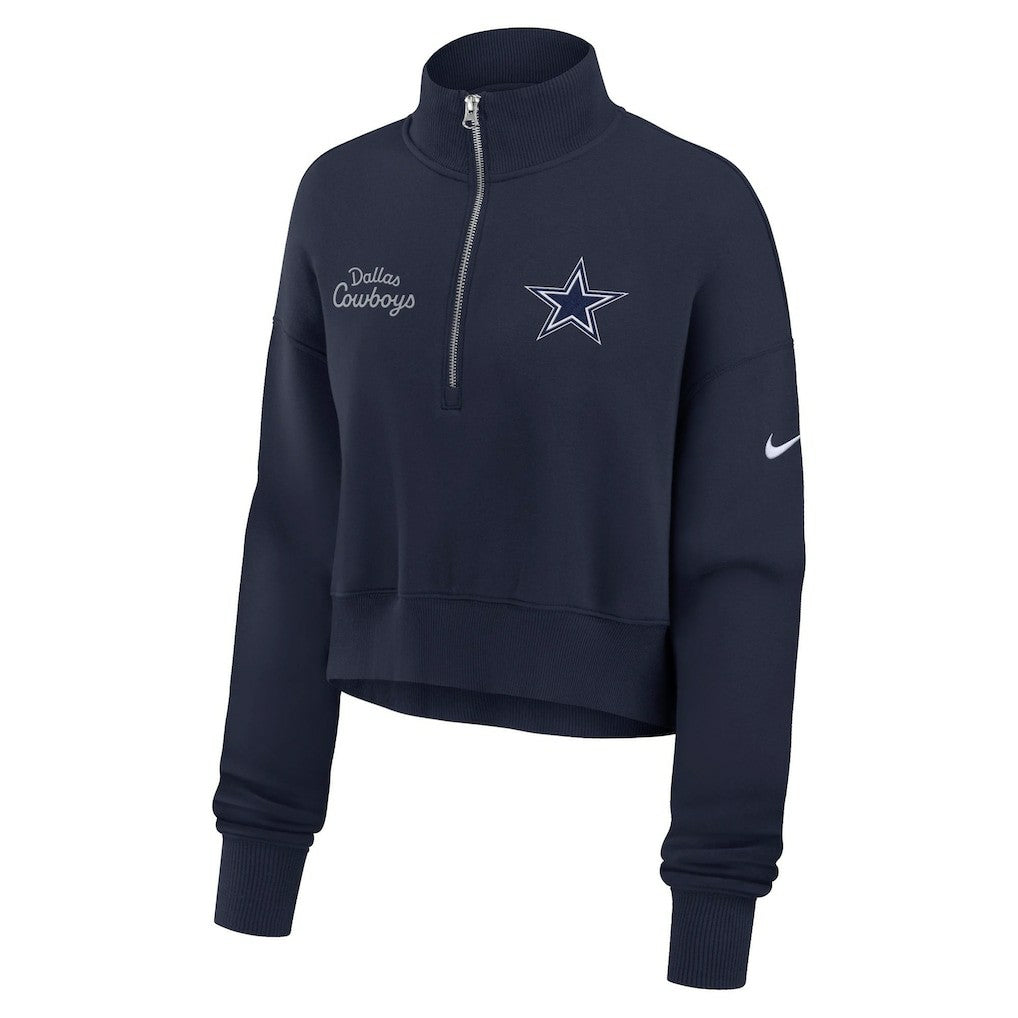 Dallas Cowboys Women's Primetime Phoenix Half-Zip Sweatshirt Navy - Nike