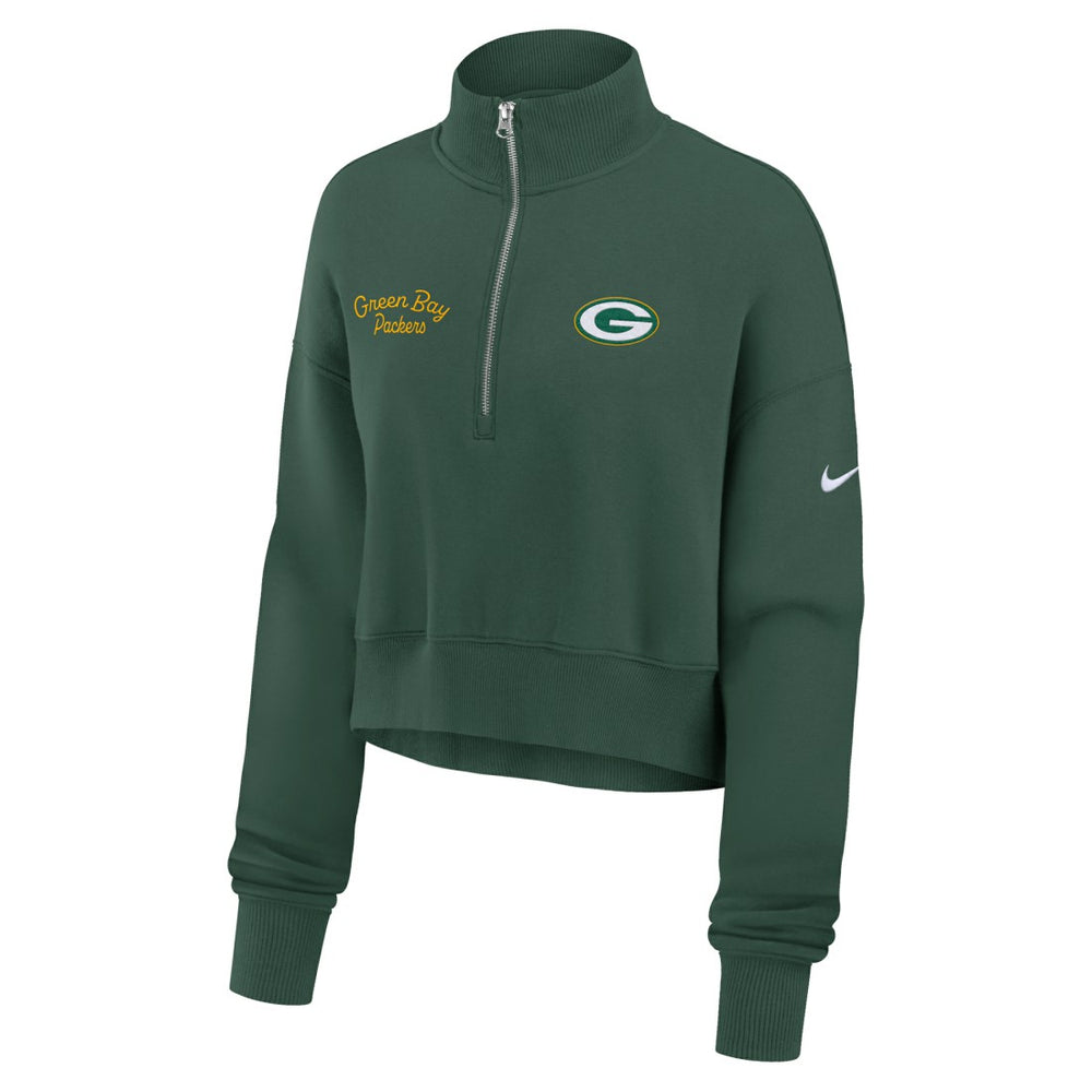 Green Bay Packers Women's Primetime Phoenix Half-Zip Sweatshirt Green - Nike