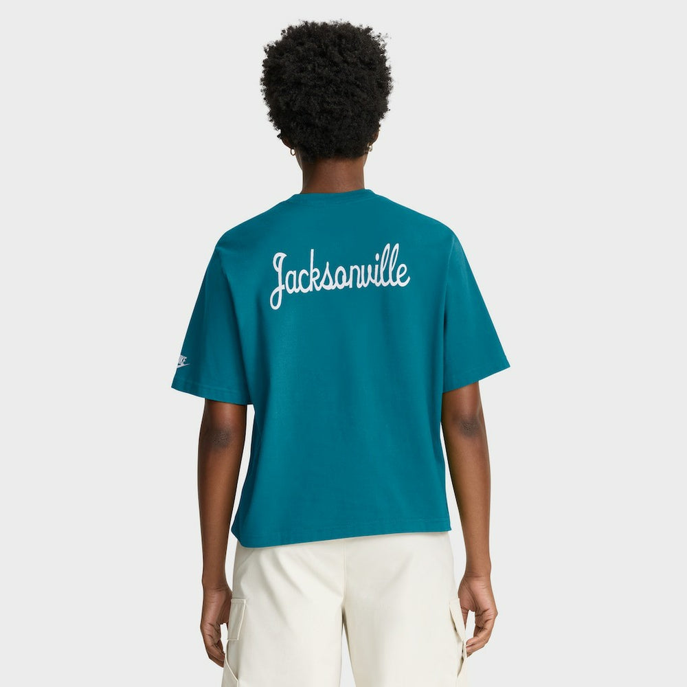 Jacksonville Jaguars Women's Rewind Pocket Boxy T-Shirt Teal - Nike