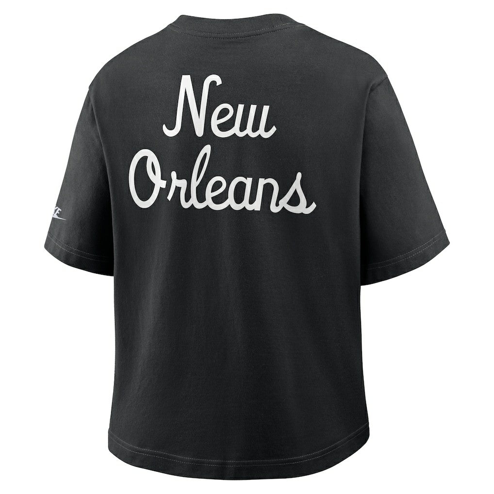 New Orleans Saints Women's Rewind Pocket Boxy T-Shirt Black - Nike