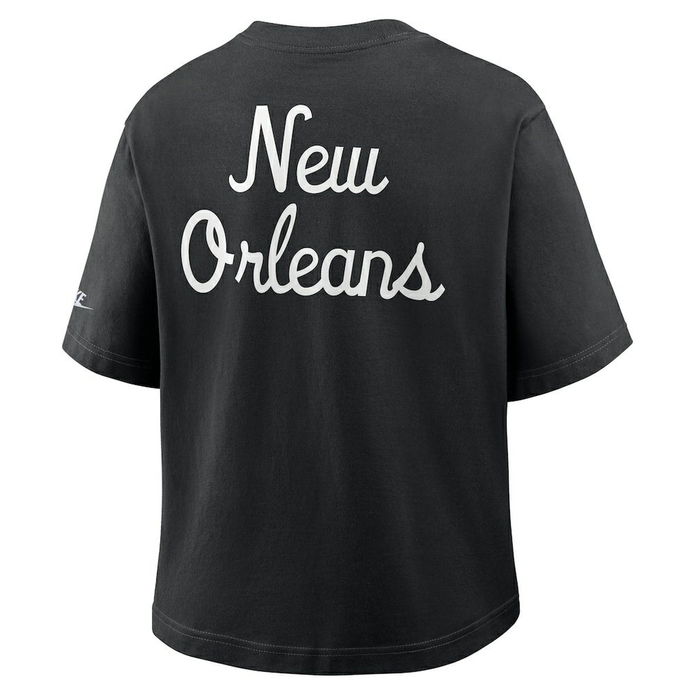 New Orleans Saints Women's Rewind Pocket Boxy T-Shirt Black - Nike