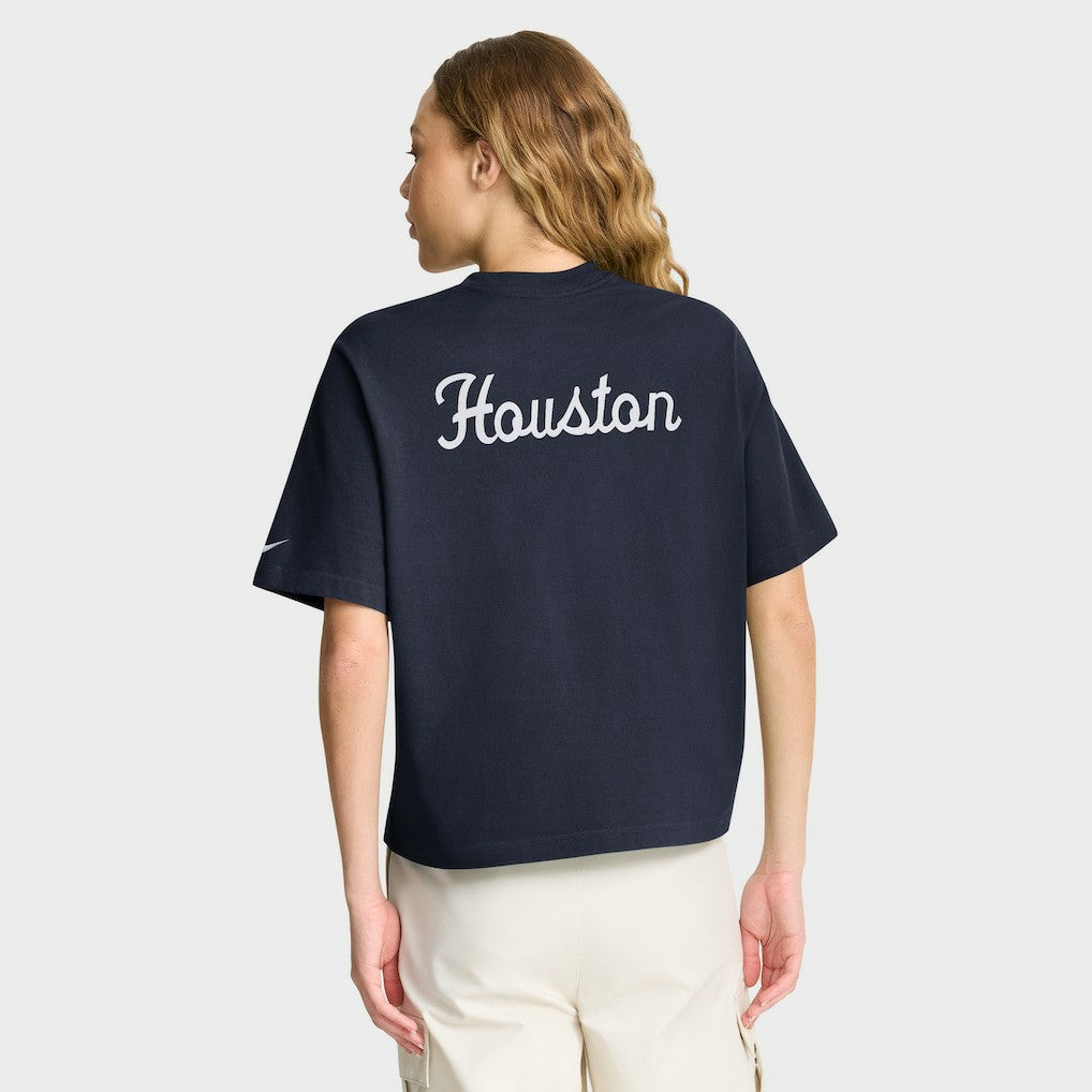 Houston Texans Women's Rewind Pocket Boxy T-Shirt Navy - Nike