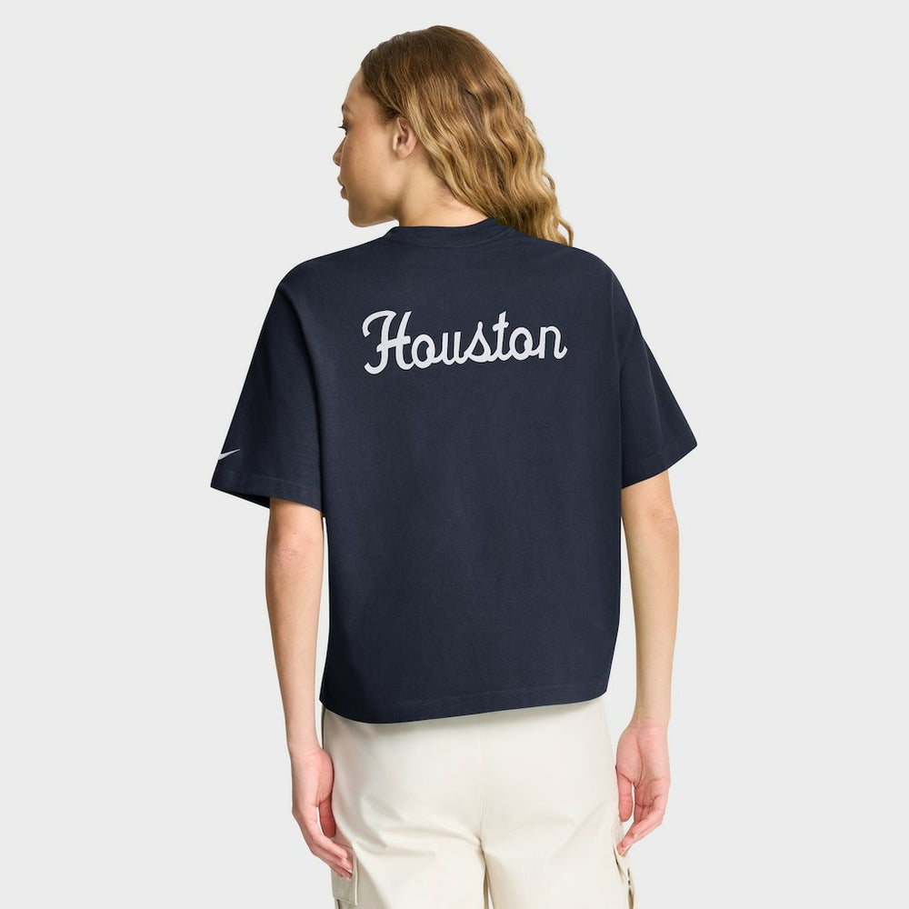 Houston Texans Women's Rewind Pocket Boxy T-Shirt Navy - Nike