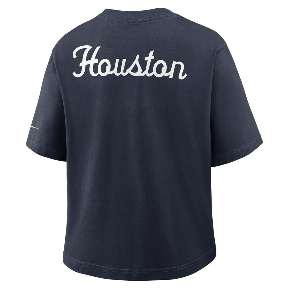 Houston Texans Women's Rewind Pocket Boxy T-Shirt Navy - Nike