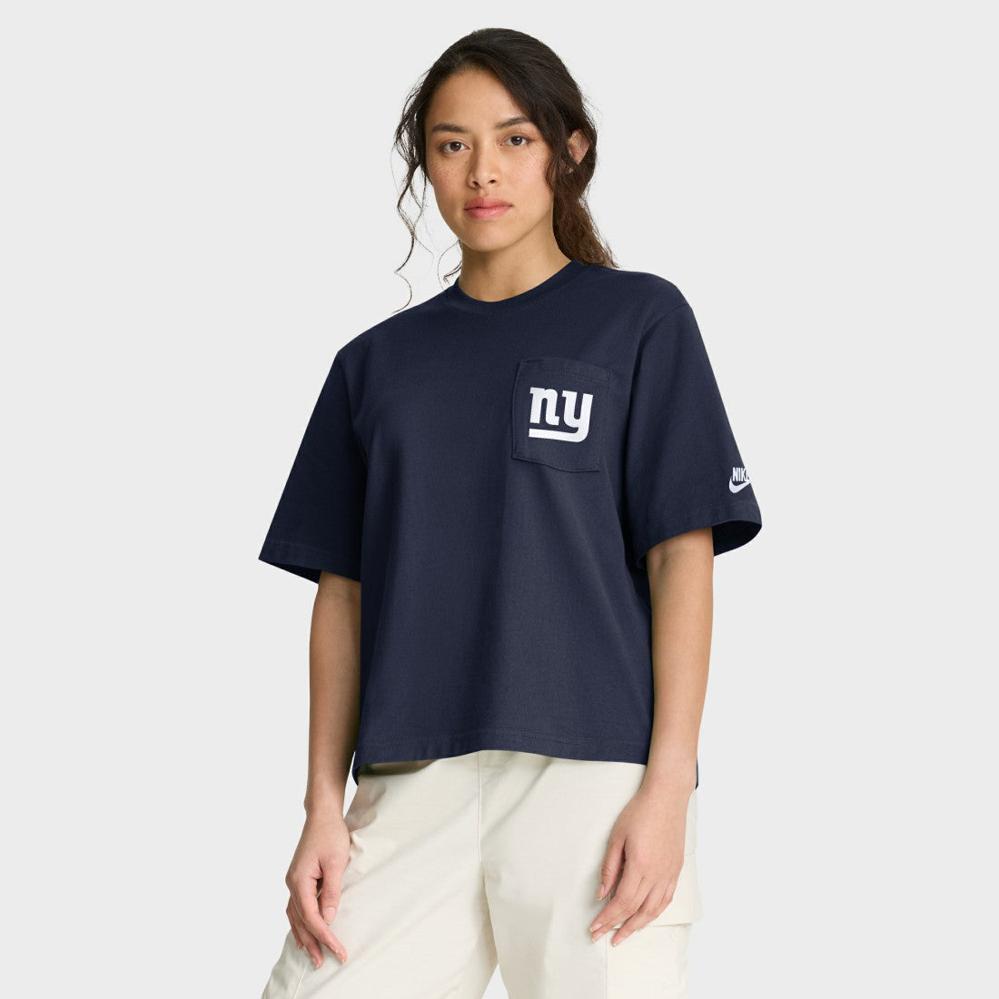 New York Giants Women's Rewind Pocket Boxy T-Shirt Royal - Nike