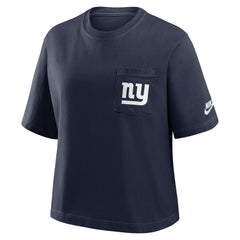 New York Giants Women's Rewind Pocket Boxy T-Shirt Royal - Nike