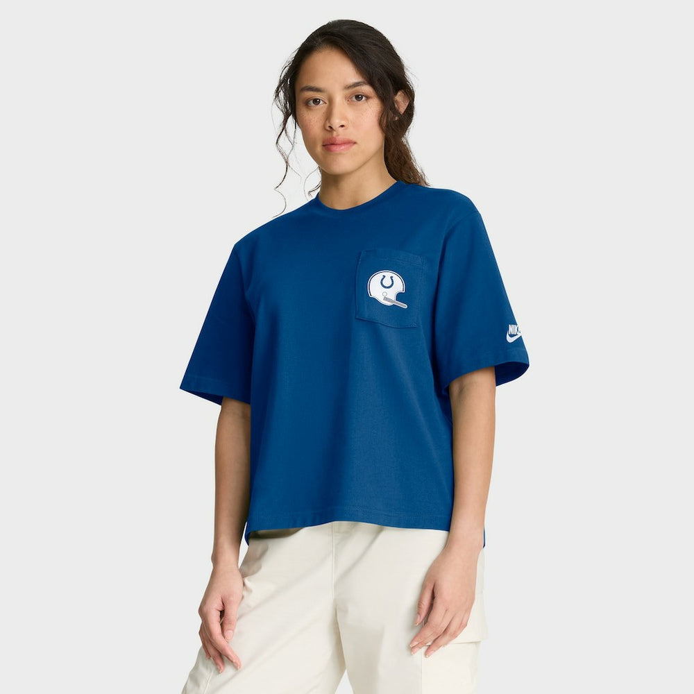 Indianapolis Colts Women's Rewind Pocket Boxy T-Shirt Royal - Nike