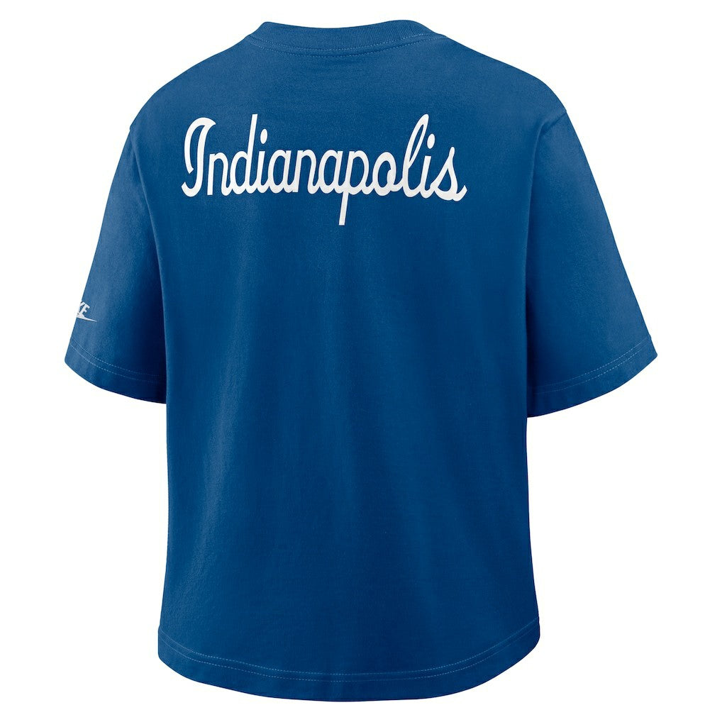 Indianapolis Colts Women's Rewind Pocket Boxy T-Shirt Royal - Nike