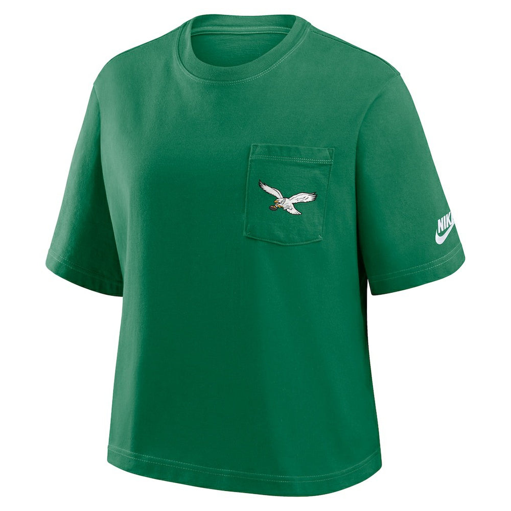 Philadelphia Eagles Women's Rewind Pocket Boxy T-Shirt Kelly Green - Nike
