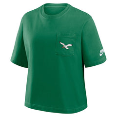 Philadelphia Eagles Women's Rewind Pocket Boxy T-Shirt Kelly Green - Nike
