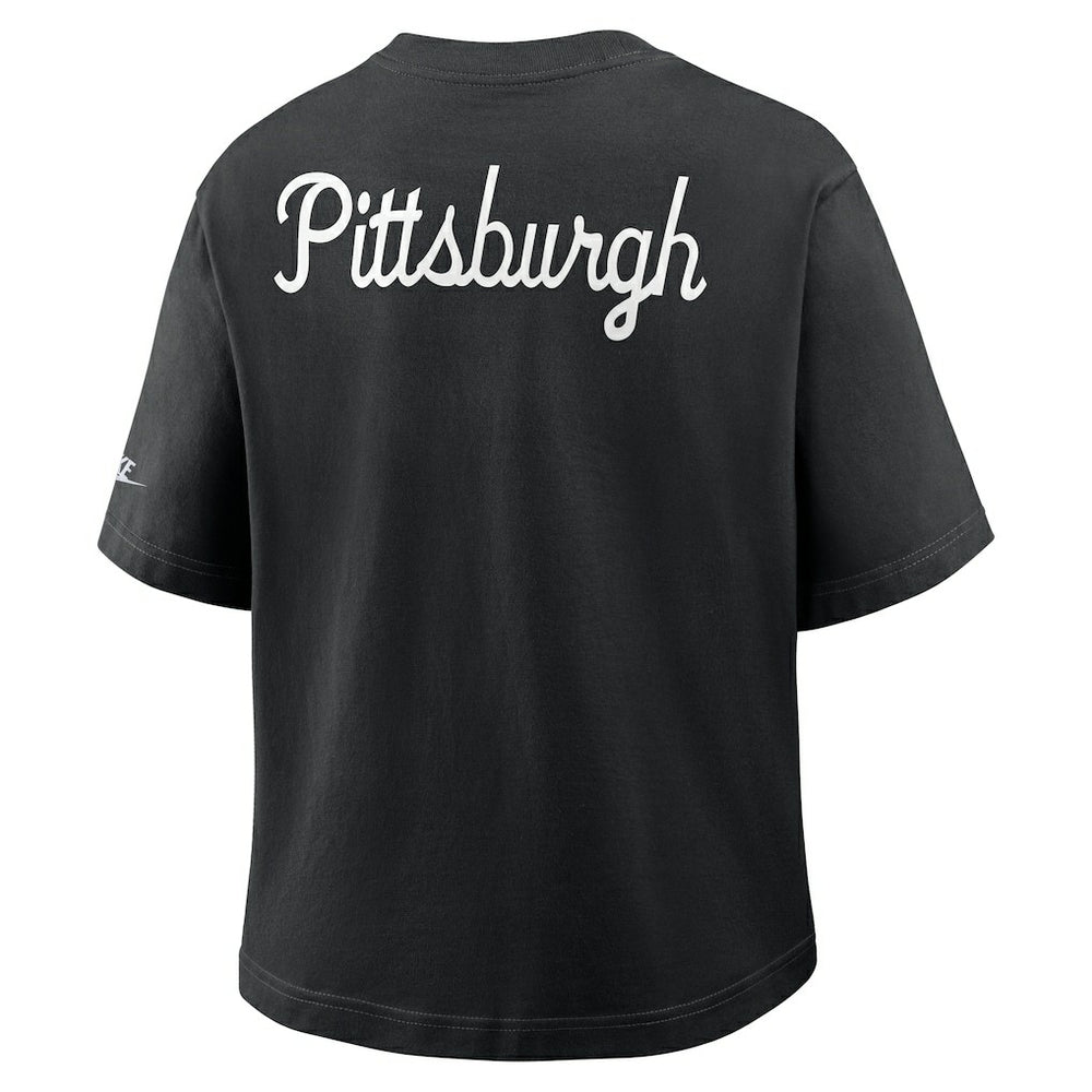 Pittsburgh Steelers Women's Rewind Pocket Boxy T-Shirt Black - Nike