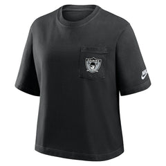 Las Vegas Raiders Women's Rewind Pocket Boxy T-Shirt Black - Nike