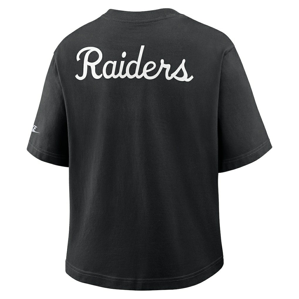 Las Vegas Raiders Women's Rewind Pocket Boxy T-Shirt Black - Nike