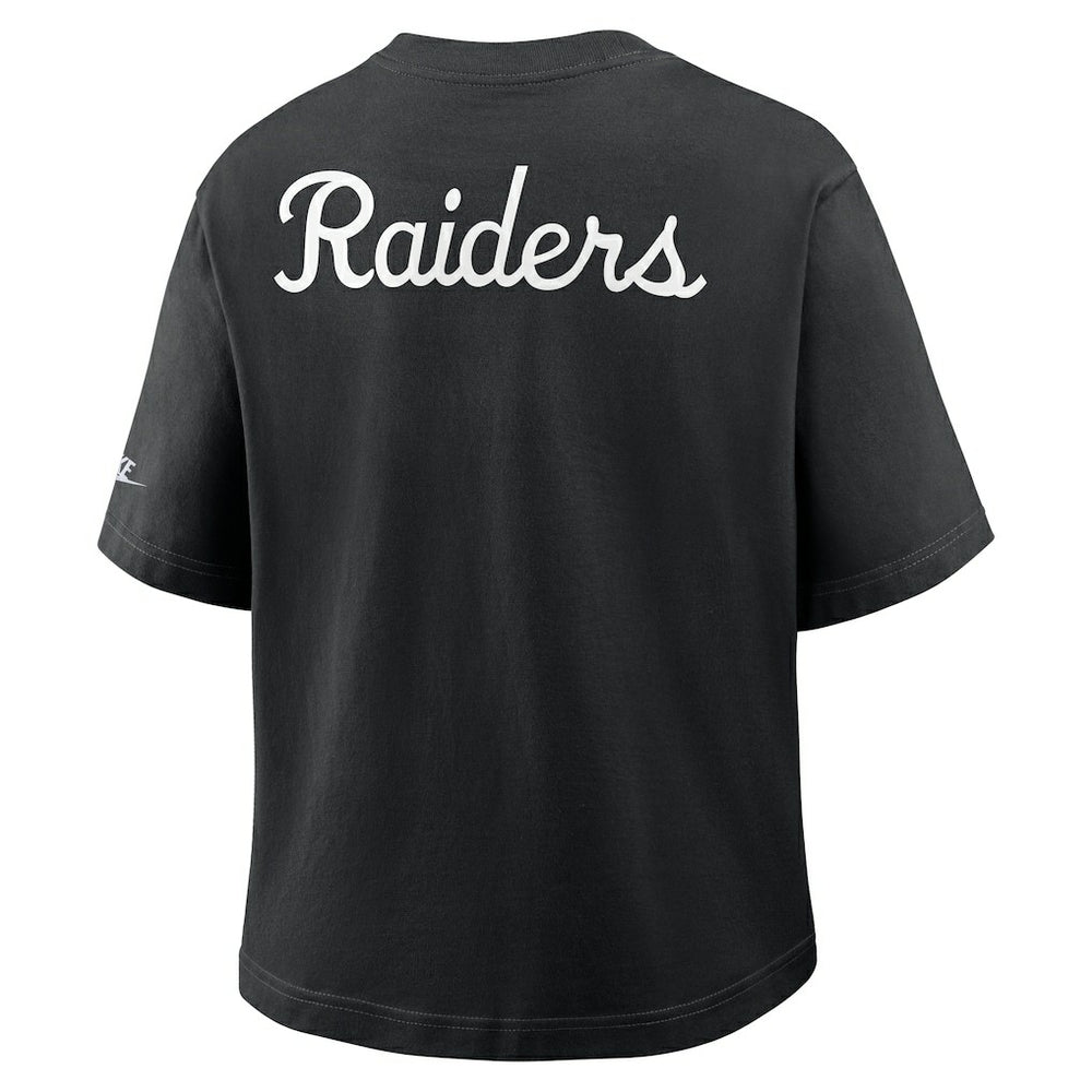 Las Vegas Raiders Women's Rewind Pocket Boxy T-Shirt Black - Nike