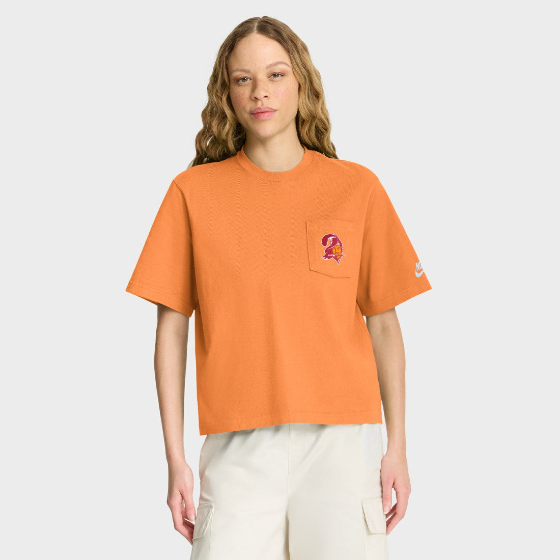 Tampa Bay Buccaneers Women's Rewind Pocket Boxy T-Shirt Orange - Nike