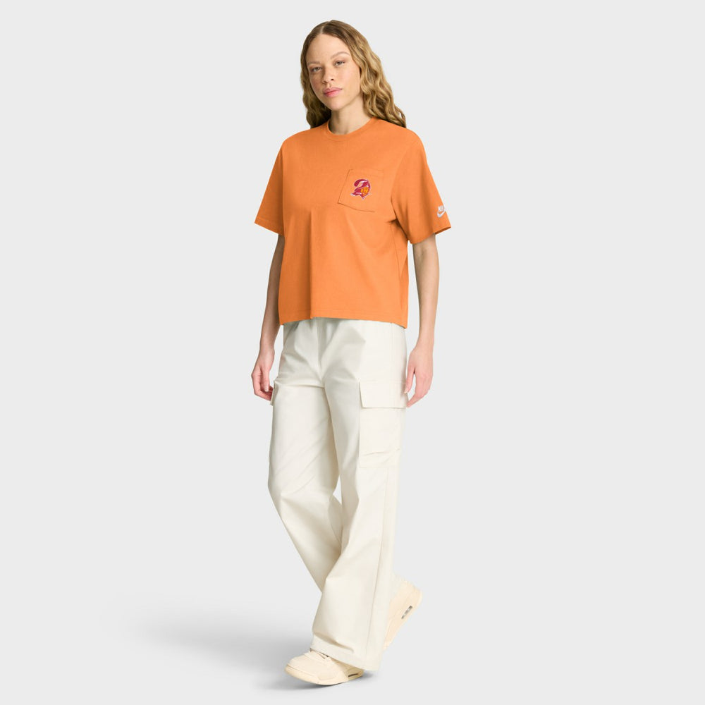 Tampa Bay Buccaneers Women's Rewind Pocket Boxy T-Shirt Orange - Nike