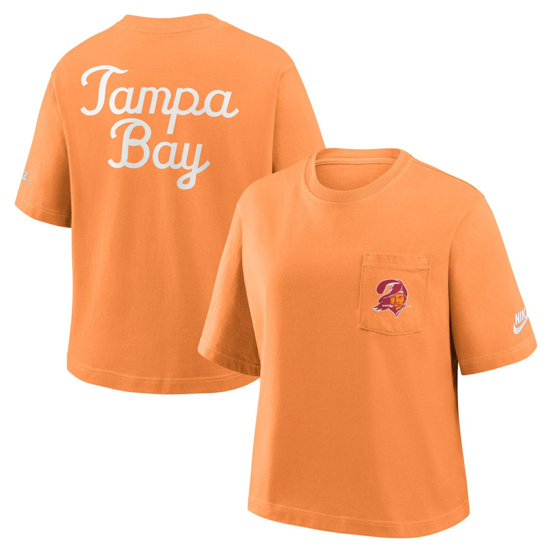 Tampa Bay Buccaneers Women's Rewind Pocket Boxy T-Shirt Orange - Nike