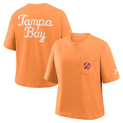 Tampa Bay Buccaneers Women's Rewind Pocket Boxy T-Shirt Orange - Nike