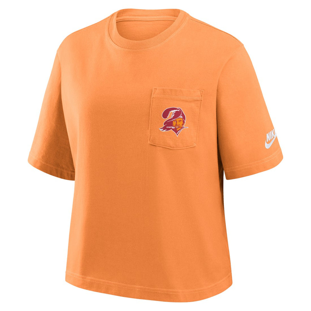 Tampa Bay Buccaneers Women's Rewind Pocket Boxy T-Shirt Orange - Nike