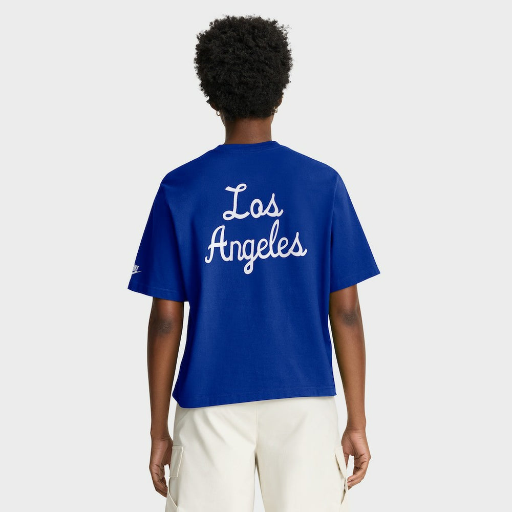 Los Angeles Rams Women's Rewind Pocket Boxy T-Shirt Royal - Nike