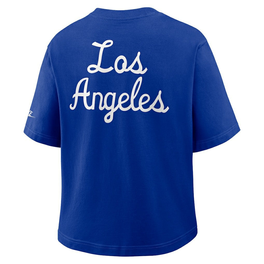 Los Angeles Rams Women's Rewind Pocket Boxy T-Shirt Royal - Nike