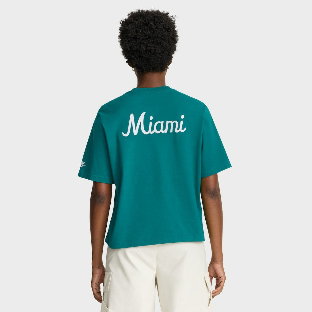 Miami Dolphins Women's Rewind Pocket Boxy T-Shirt Aqua - Nike