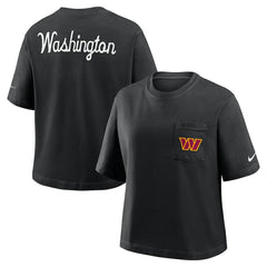 Washington Commanders Women's Rewind Pocket Boxy T-Shirt Black - Nike