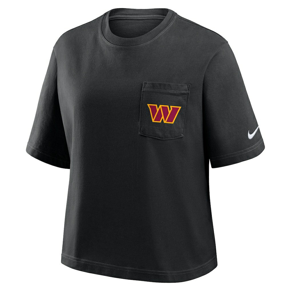 Washington Commanders Women's Rewind Pocket Boxy T-Shirt Black - Nike