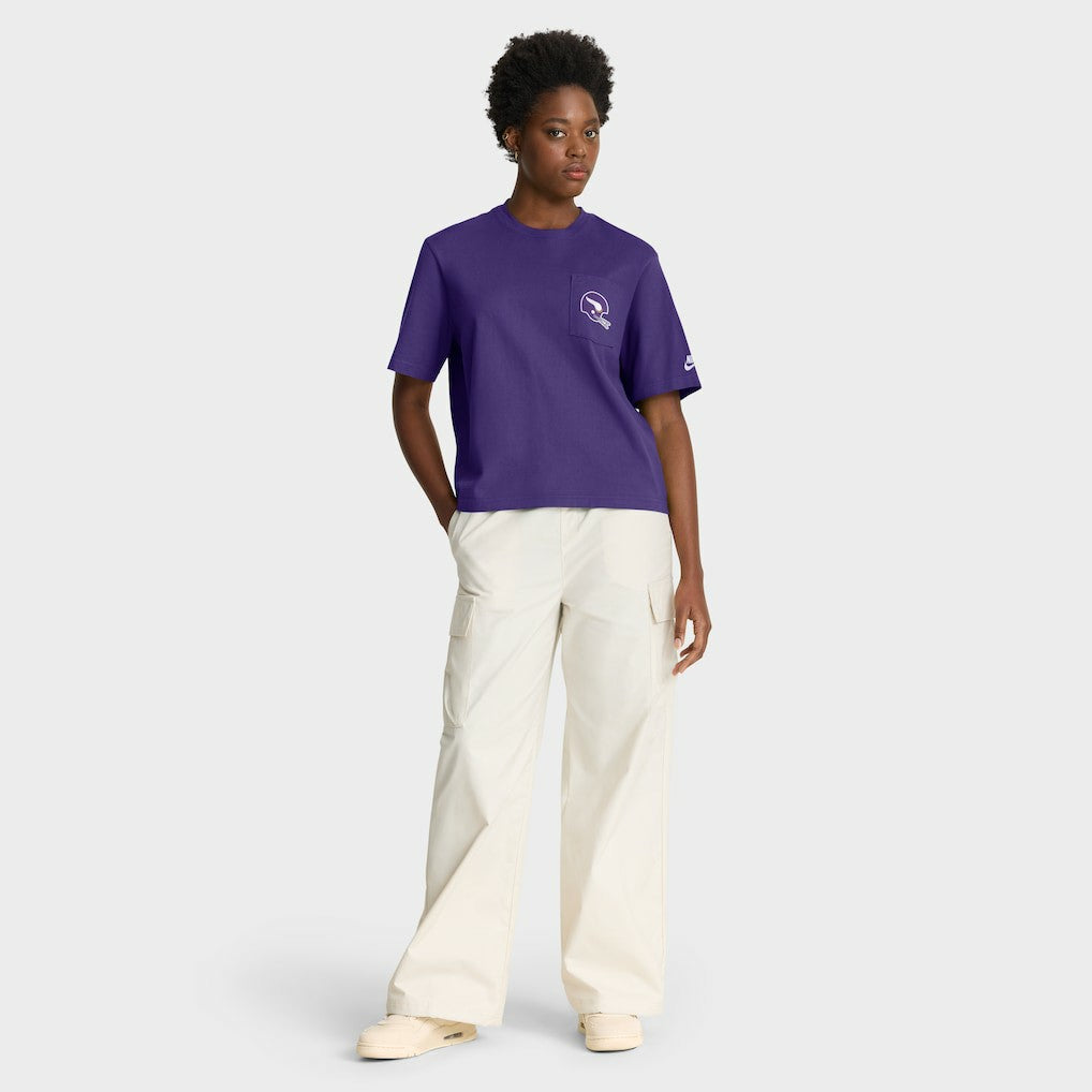 Minnesota Vikings Women's Rewind Pocket Boxy T-Shirt Purple - Nike