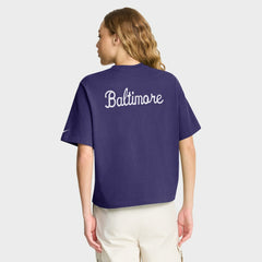 Baltimore Ravens Women's Rewind Pocket Boxy T-Shirt Purple - Nike