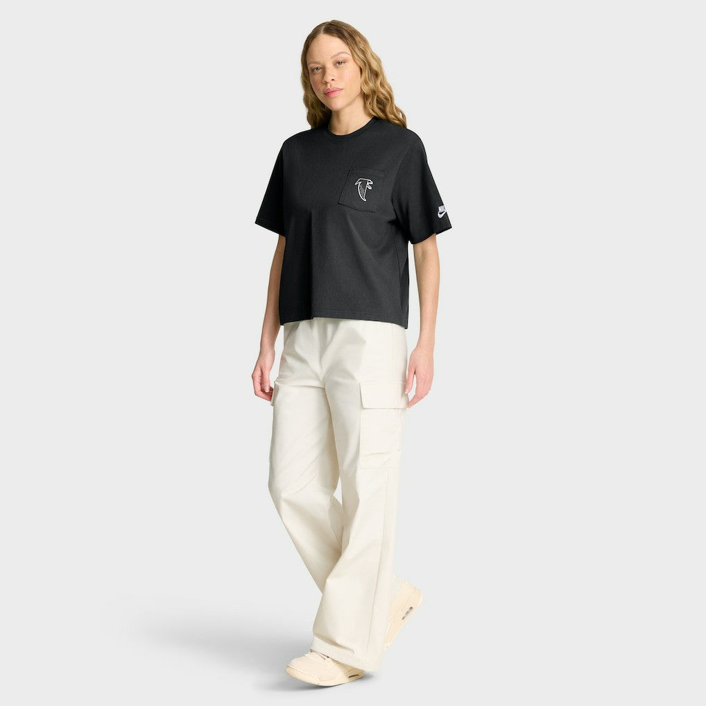 Atlanta Falcons Women's Rewind Pocket Boxy T-Shirt Black - Nike